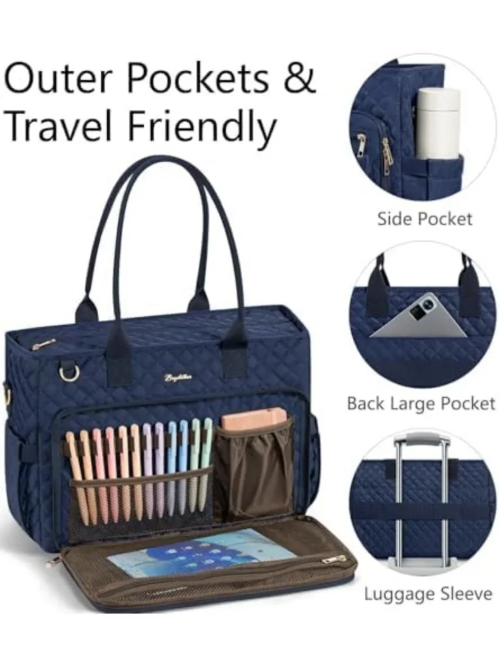 Stylish Teacher Tote Bag for Women, 15.6